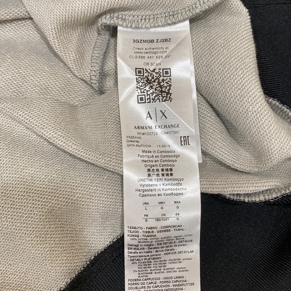**NWT ** Armani Exchange men's sweatshirt L - Picture 13 of 14